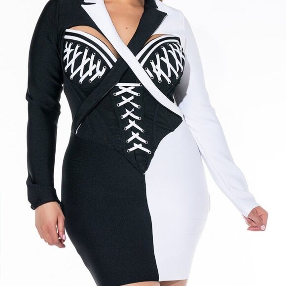 CRUELLA IS HERE BANDAGE MINI DRESS / Brand NEW ! - Picture 1 of 16